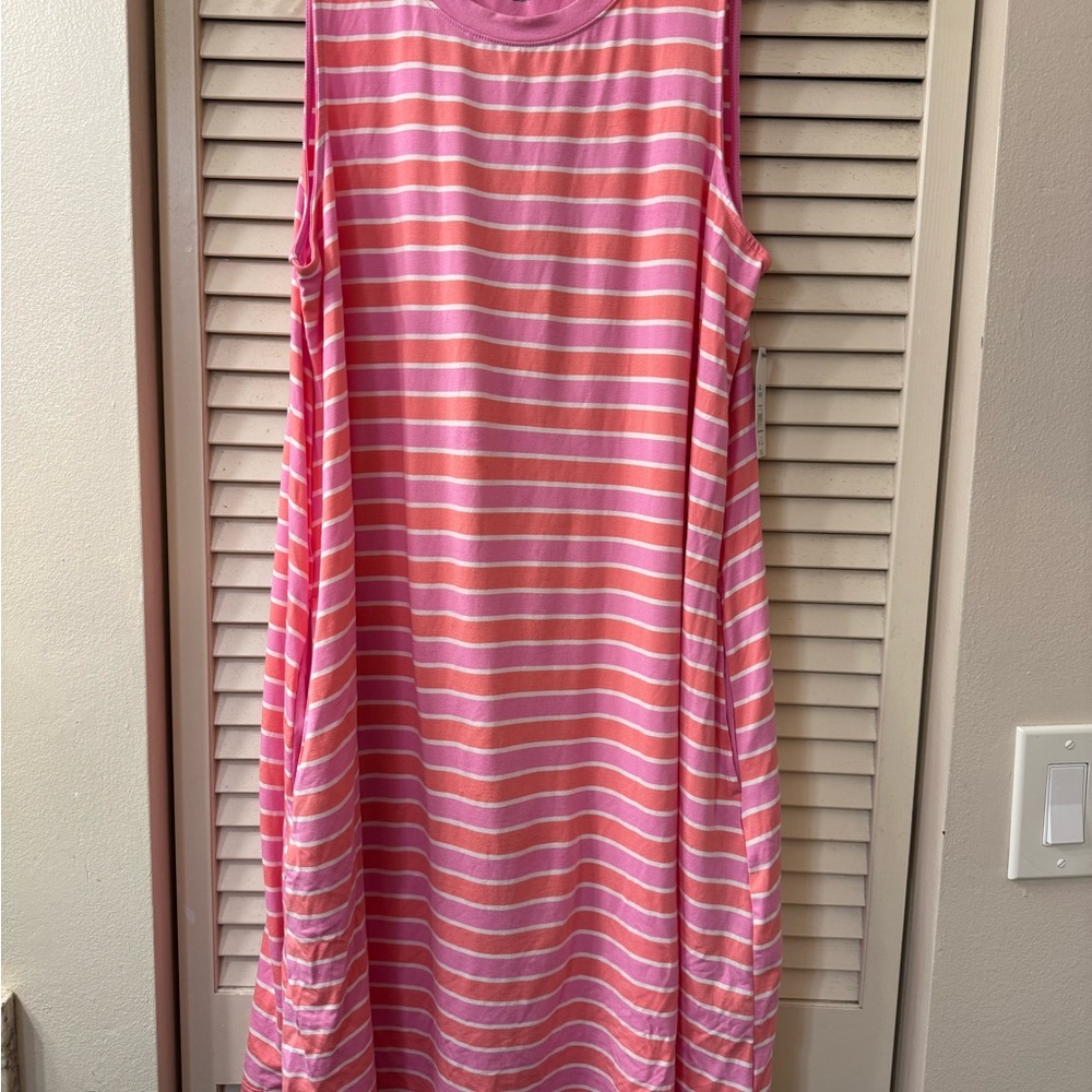 Time and Tru Pink and White Striped Top
